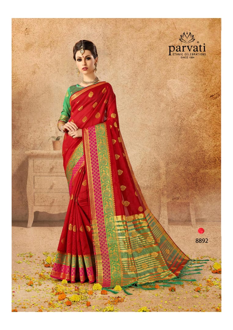 Parvati presents 8883 series beautiful ethnic wear sarees collection