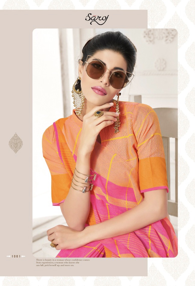 Saroj peach beautiful casual wear sarees collection