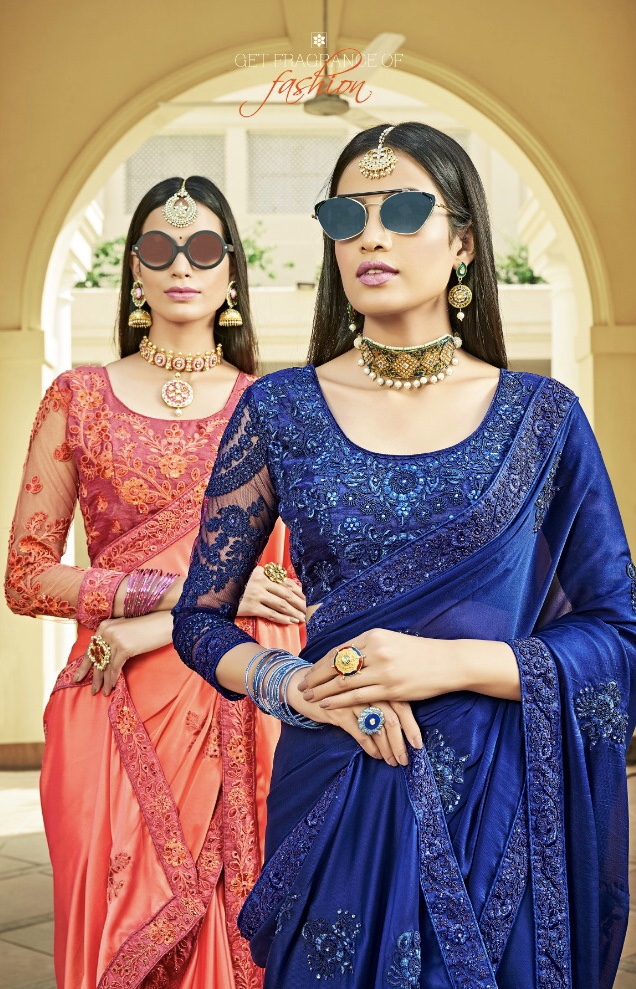 Saroj presents gujaarish stylish party wear sarees collection
