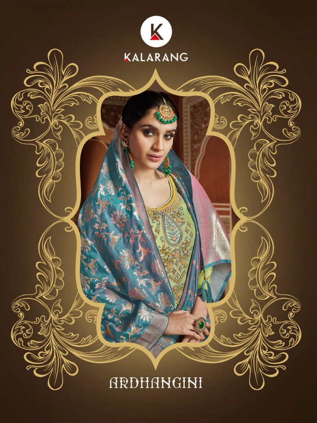Kalarang ardhangini occasional Wear silk salwar Kameez Collection
