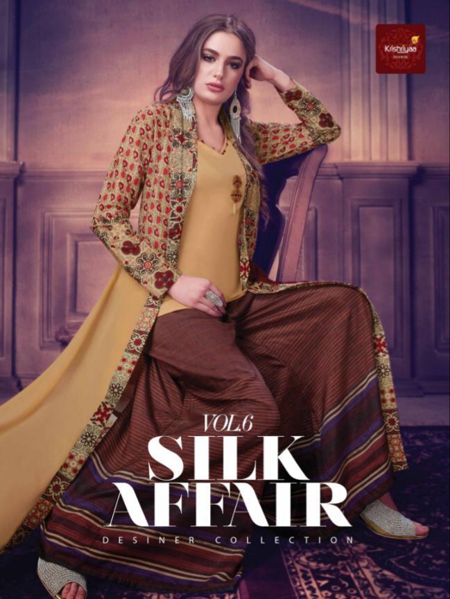 Krishriyaa silk affair vol 6 beautiful designer Kurties with plazzo and Jacket