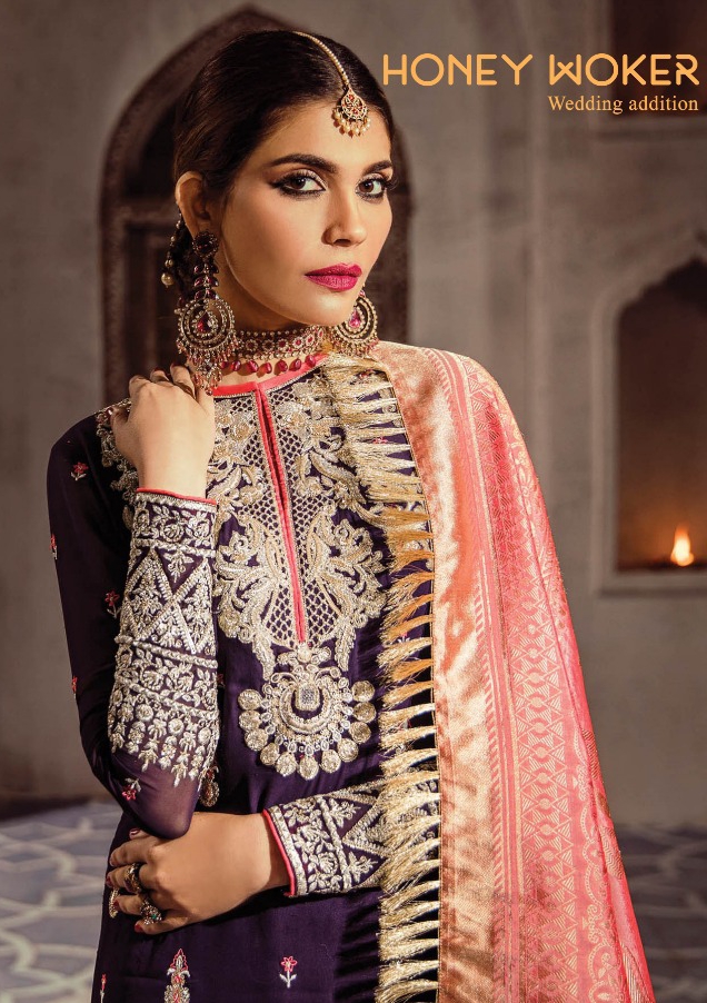 Shraddha Designer honey woker wedding addition Pakistani suits catalog at Wholesale rate