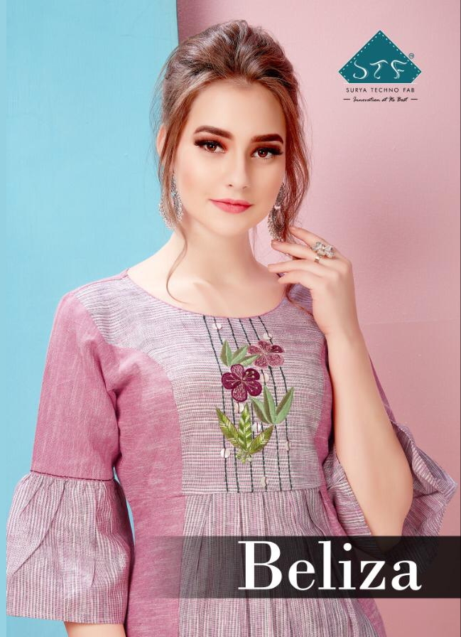 Stf beliza colourful party Wear cotton Kurties collection