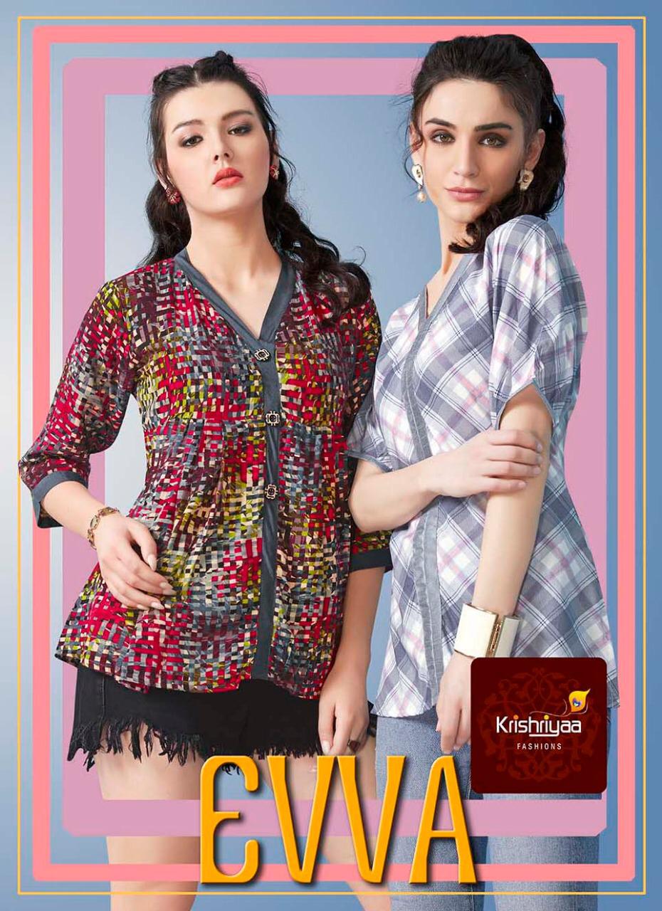 krishriyaa fashion evva colorful casual short tops catalog at reasonable rate