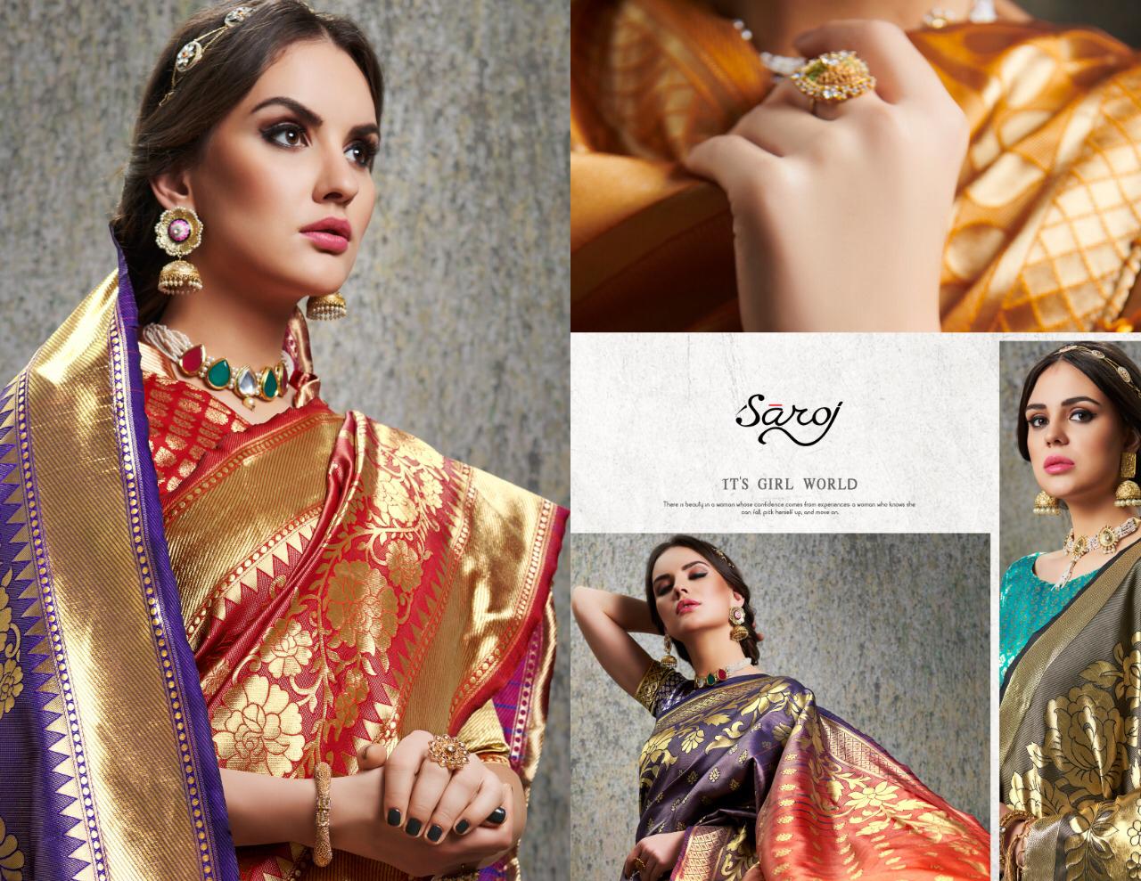 saroj parampara designer beautiful silk sarees