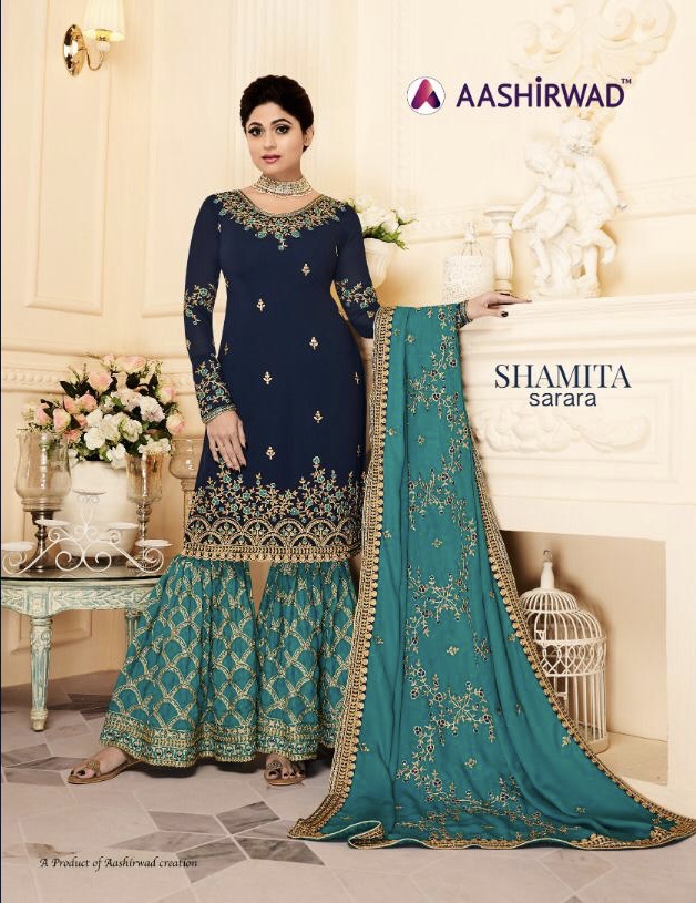 aashirwad shamita sarara desginer fancy outfit collection