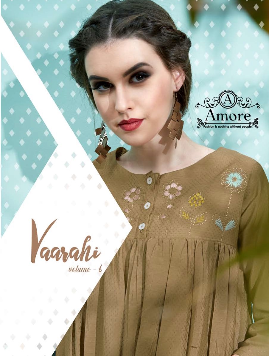 amore vaarahi vol 6 beautiful designer kurtis with plazzo catalog