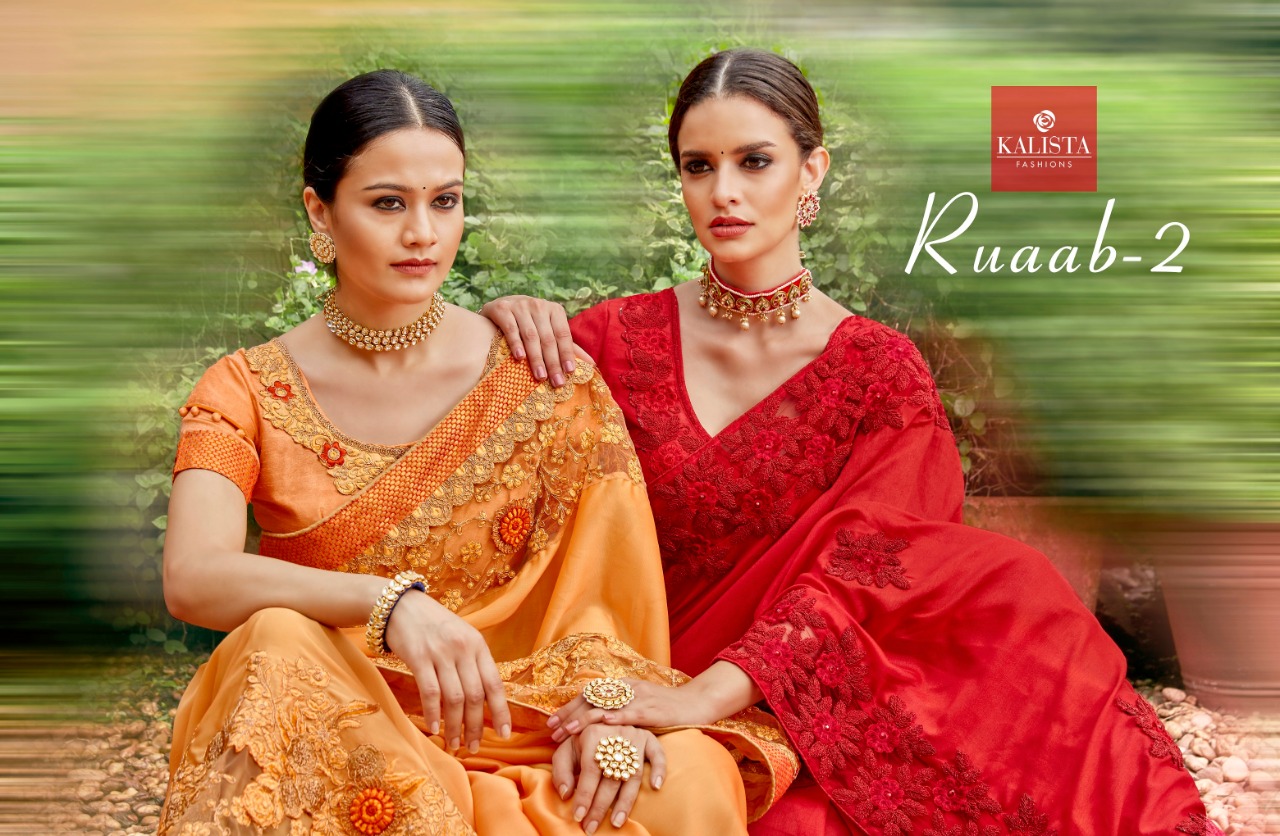 kalishta fashion ruaab 2 beautiful fancy sarees wear collection