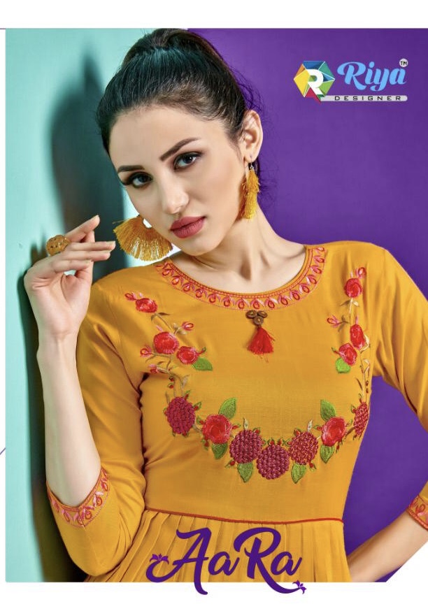 riya designer aara colorful casual wear kurtis at reasonable rate