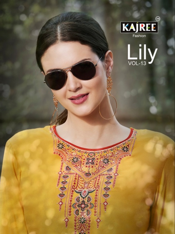 Kajree fashion lily vol 13 colourful daily wear simple kurties collection