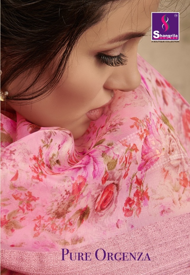 shangrila pure orgenza colorful collection of sarees