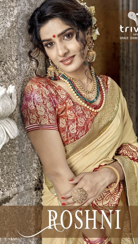 triveni roshani colorful fancy collection of sarees at reasonable raten