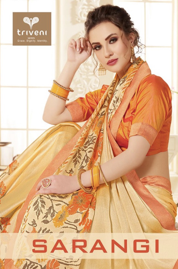 triveni sarangi colorful casual wear sarees collection