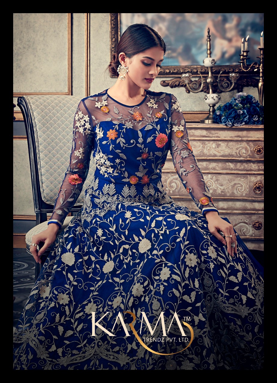 Karma trendz 15030 colourful hit design heavy embroidered anarkali lehanga catalog