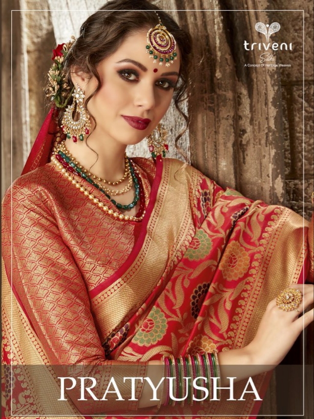 Triveni presents pratyusha beautiful indian sarees collection