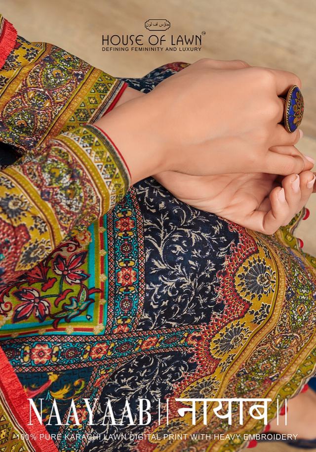 House of lawn Naayaab karachi lawn embroidered salwar kameez collection