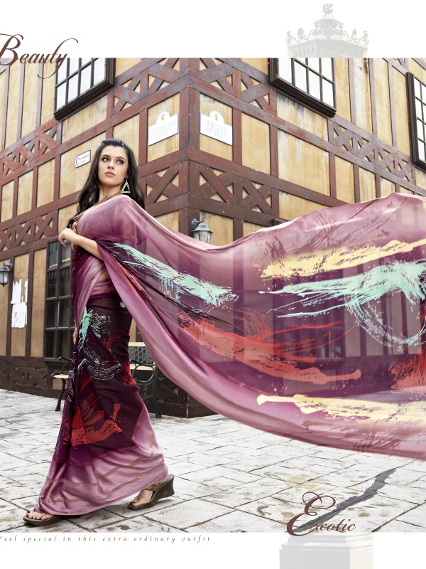 Triveni ambreen colourful party wear sarees exporter online