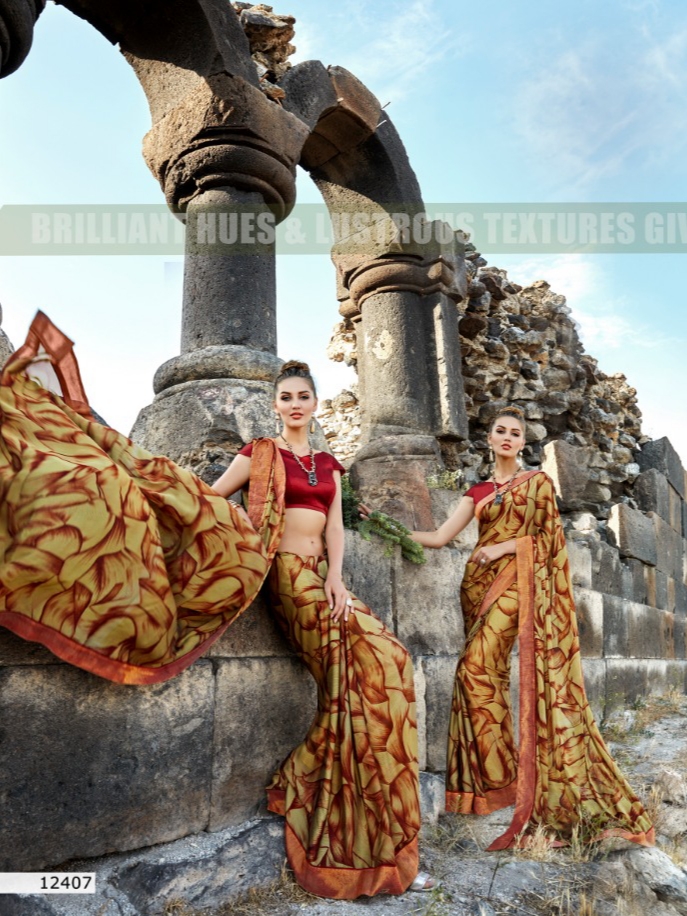 Triveni arshi fancy printed sarees designer collection