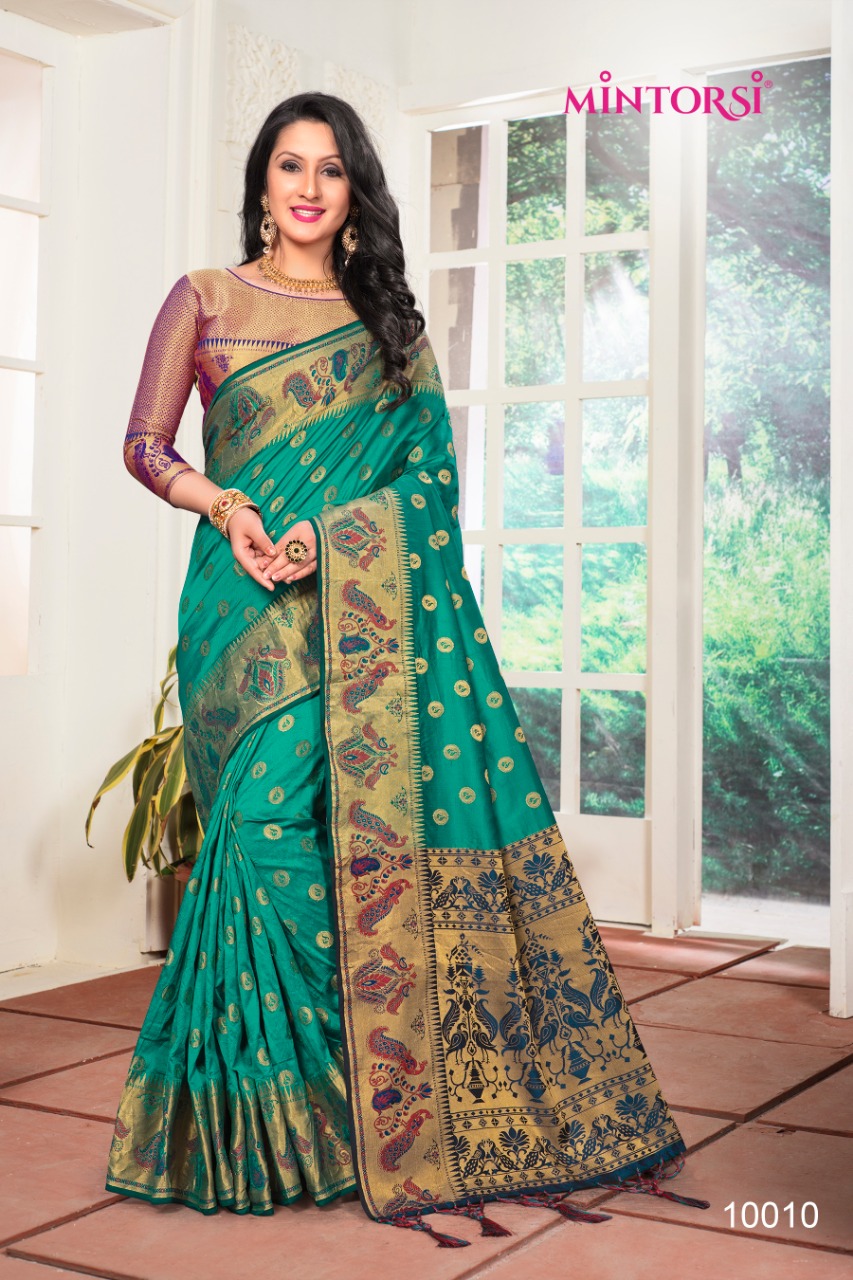 Varsiddhi mintorsi banarasi silk Occasional wear sarees catalog