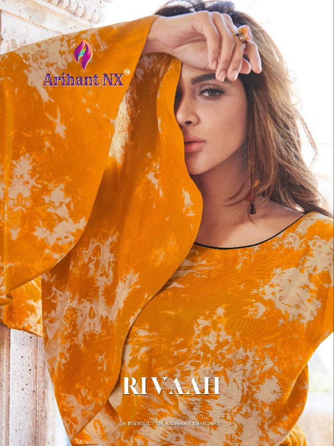 Arihant designer rivaah rayon printed gown collection