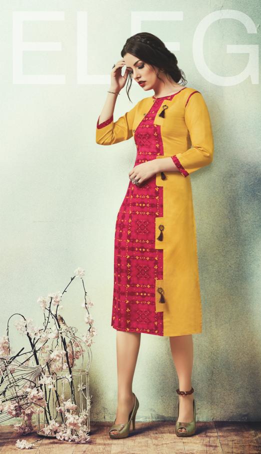 Sarvad iris cherry rayon printed daily wear straight kurties collection