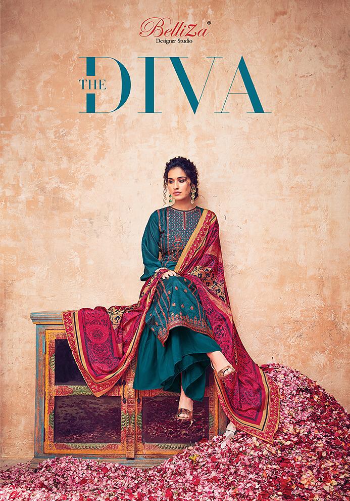 Belliza designer studio the diva fancy party wear collection of Salwar suit
