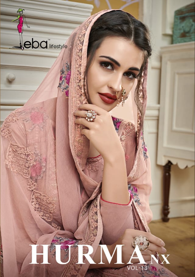 Eba lifestyle hurma vol 13 nx heavy embroidered georgette salwar kameez collection