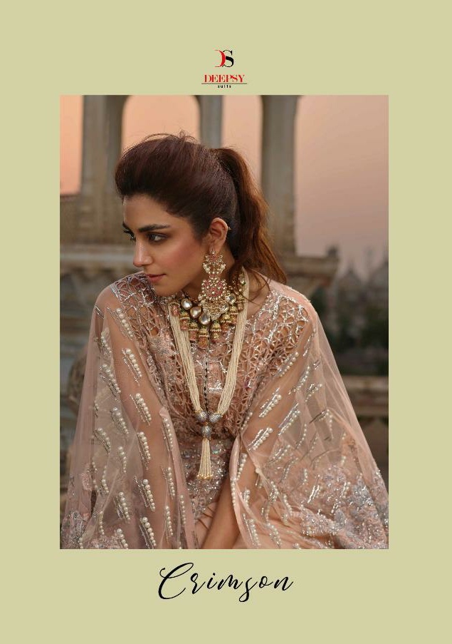 Deepsy suits crimson heavy Embroidered Pakistani concept dress material dealer