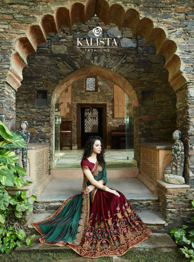 Kalista Fashions platinum astonishing style attractive look beautifully designed Sarees