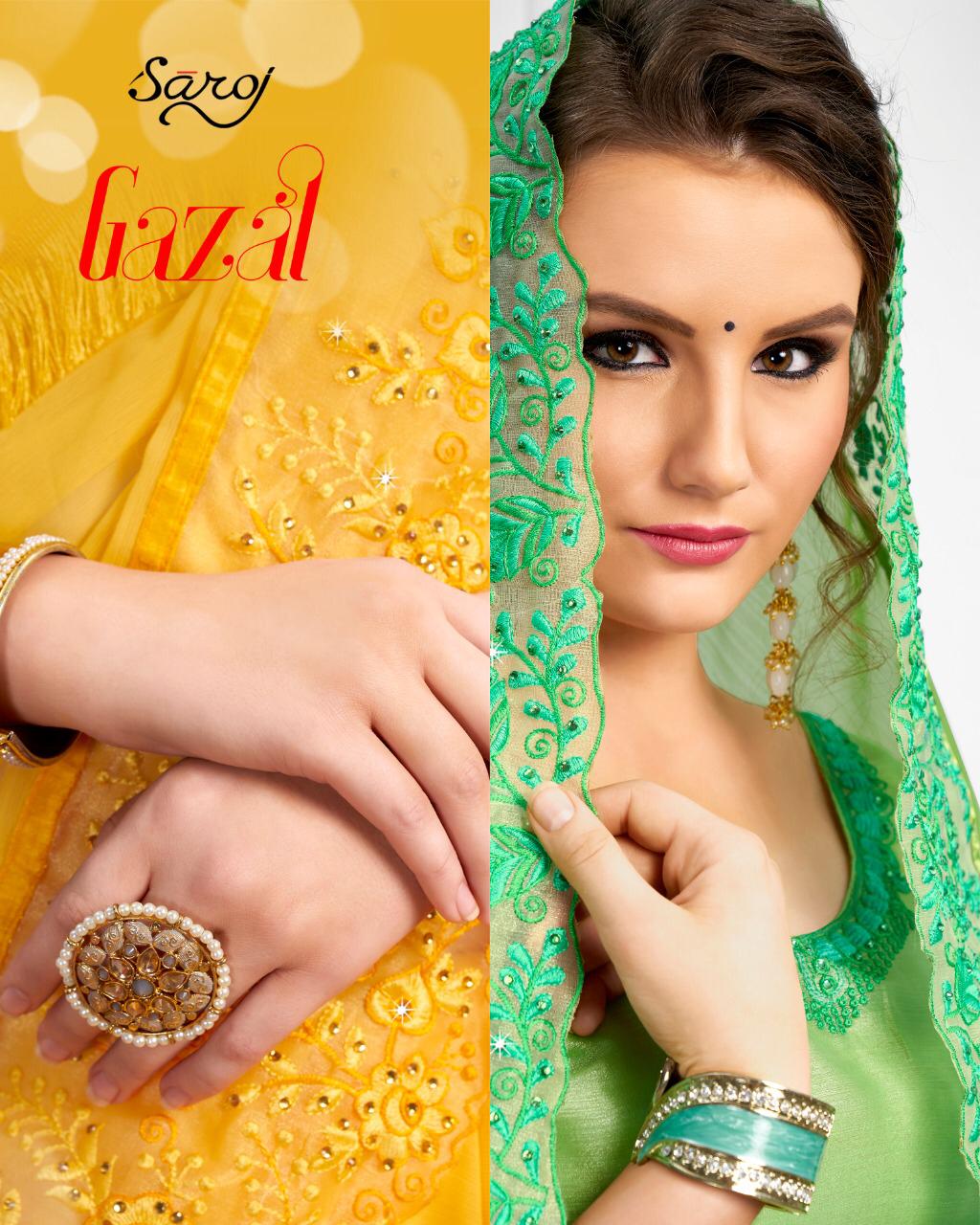 Saroj gazal beautifully designed attractive look Sarees