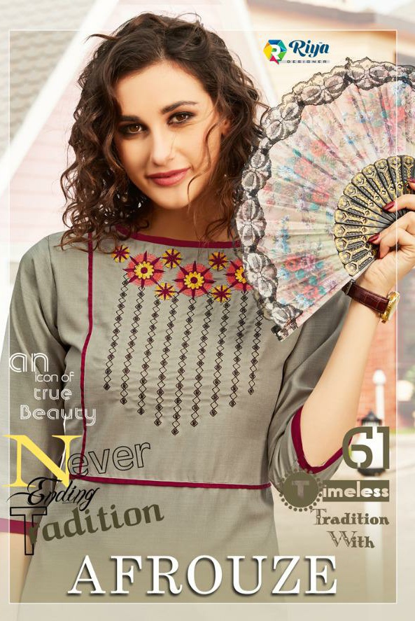 Riya designer afrouze classic trendy fits attractive Kurties
