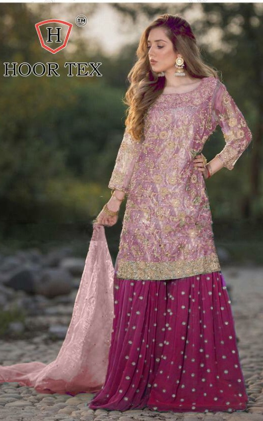 Hoor Tex nafiza color gold vol 14 gorgeous stylish look Pakistani concept Salwar suits