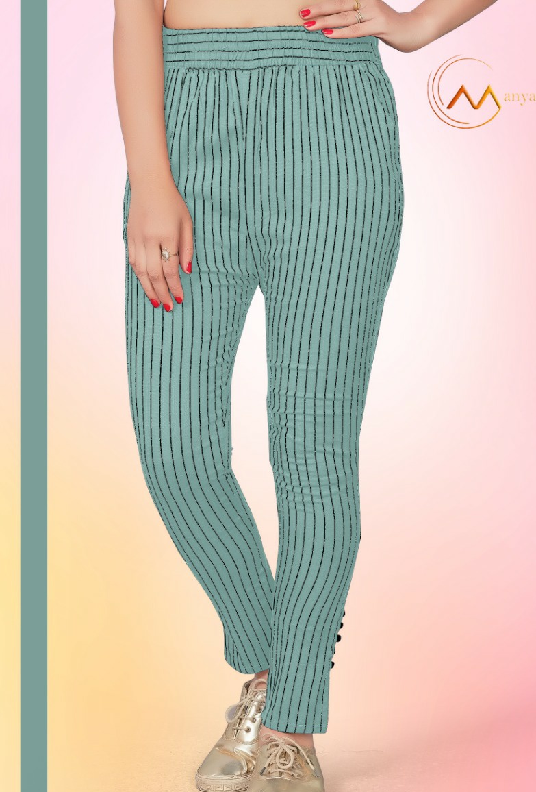Mansi Fashion Lycra Stripe pant modern and classic Trendy fits Western look pants