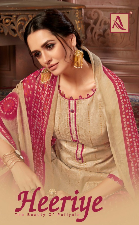 Alok suit Heeriye elegant and Modern Style Jacquard with gold pattern Salwar suits