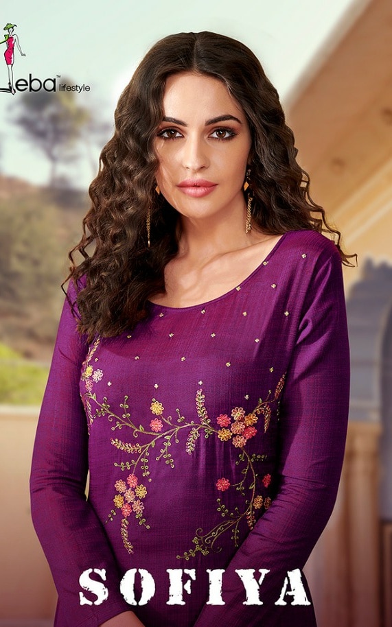 Eba life style sofiya  stunning look Cotton with Embroided Kurties