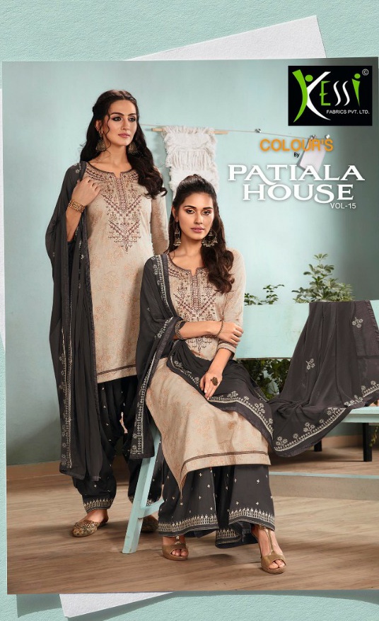 Kessi fabrics colors by Patiala vol 15  astonishing style satin with Embroidered Salwar suits