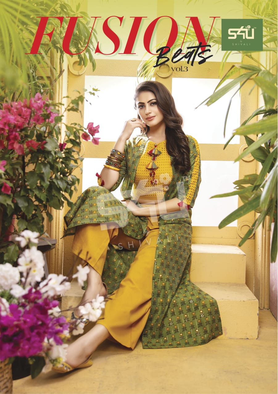 S4u by shivali fusion beats vol 3 kurti with shrug collection exporter