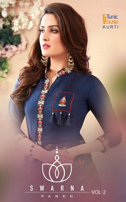 Tunic house Swarna pankh  vol 2 gorgeous stunning look beautifully designed Embroided Kurties