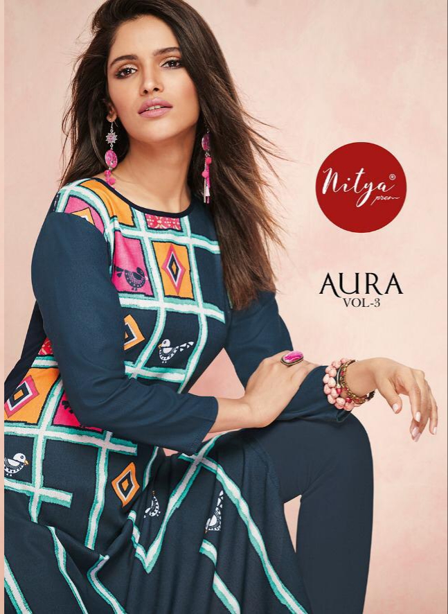 Lt nitya aura vol 3 fancy printed ready to wear kurties collection