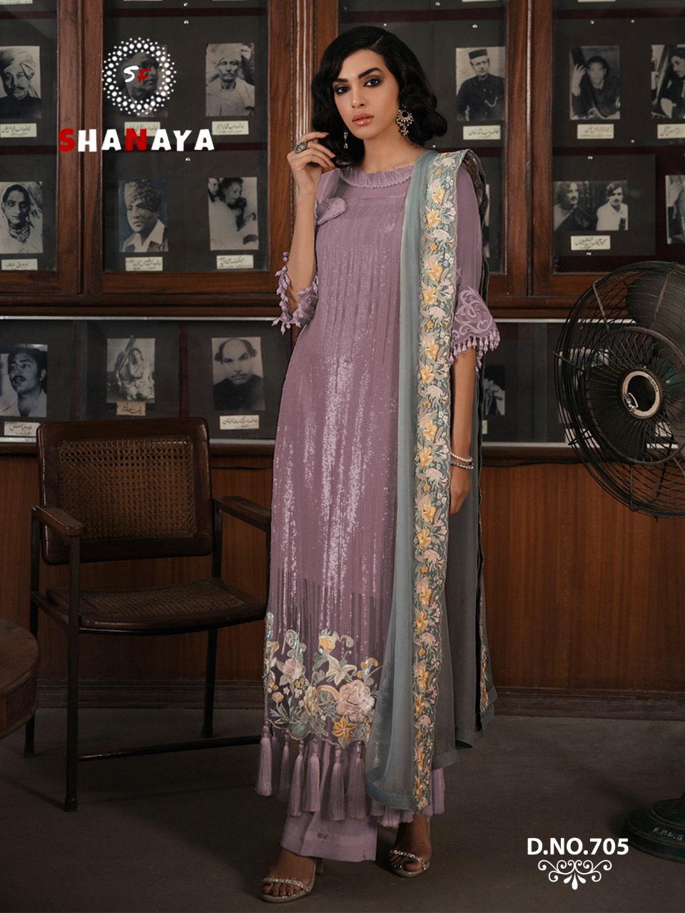 shanaya  705 lavender salwar suit singale