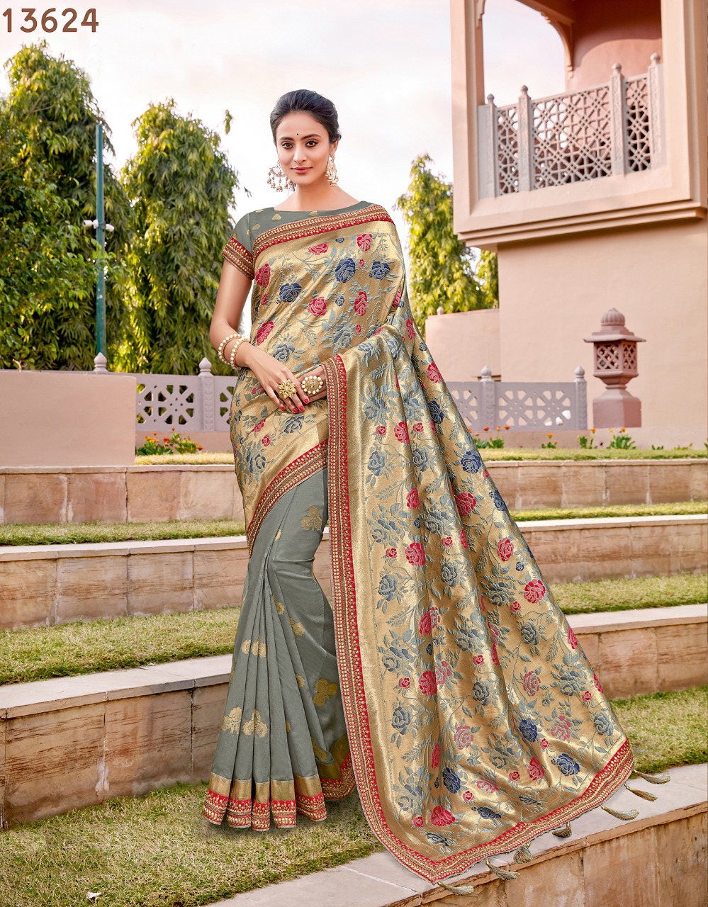 mahotsav nayonika 13600 sries  dhaanvi fency silk saree catalog