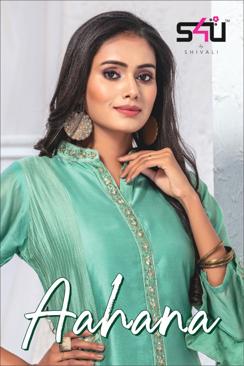 S4u by shivali aahana beautiful silk kurties festive wear collection