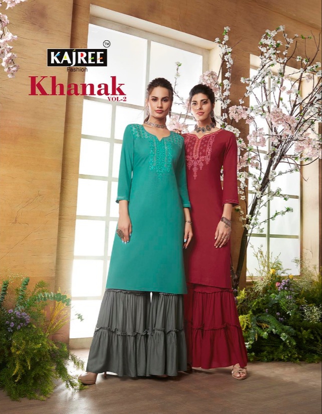 Kajree fashion khanak vol 2 kurti with sharara catalog