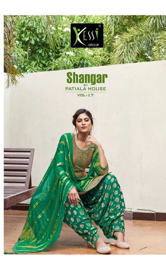 Kessi Fabrics Pvt. Ltd Shangar by Patiala House Vol 17 Jam Silk festive look salwar suit catalog