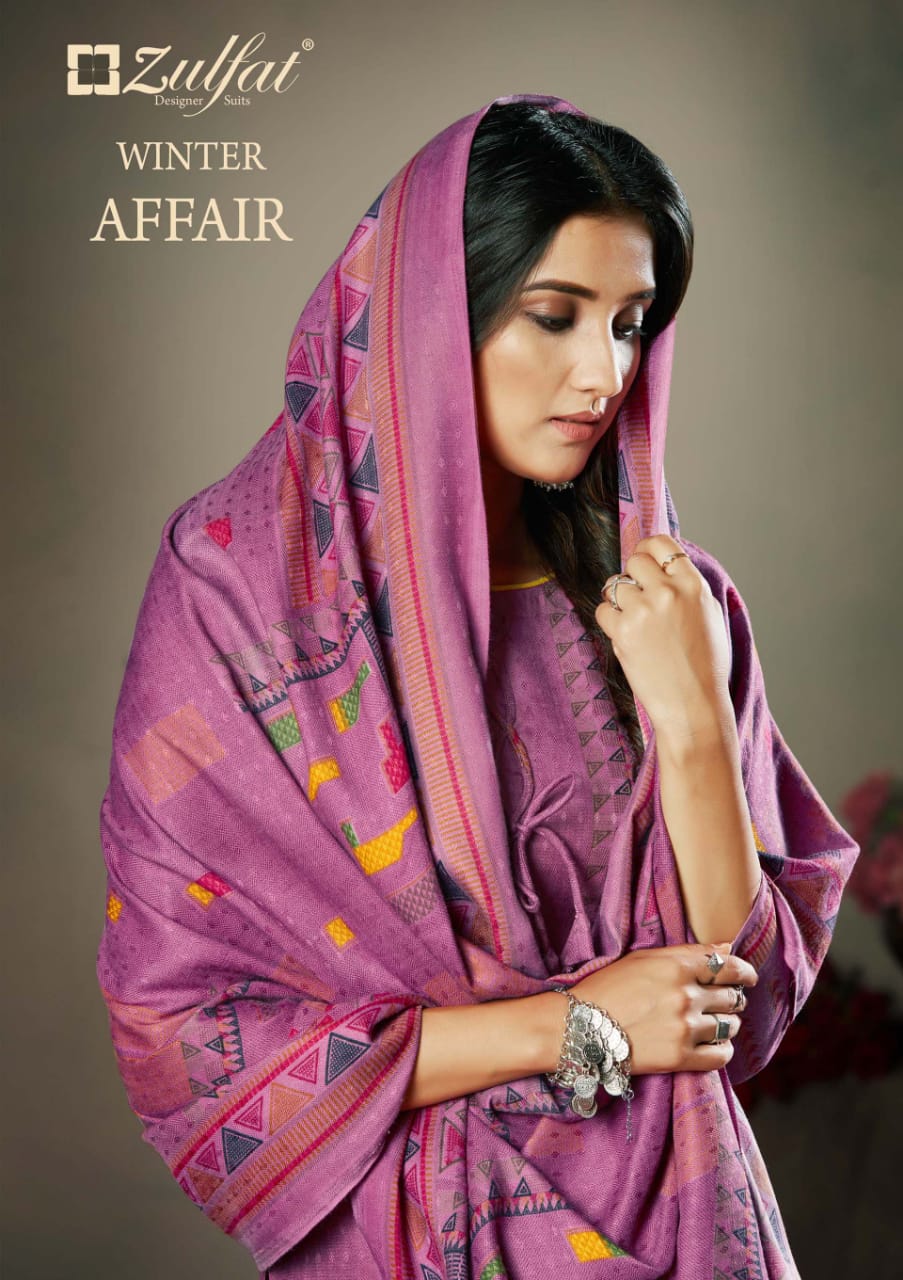 zulfat designer winter affair decent look salwar suit catalog