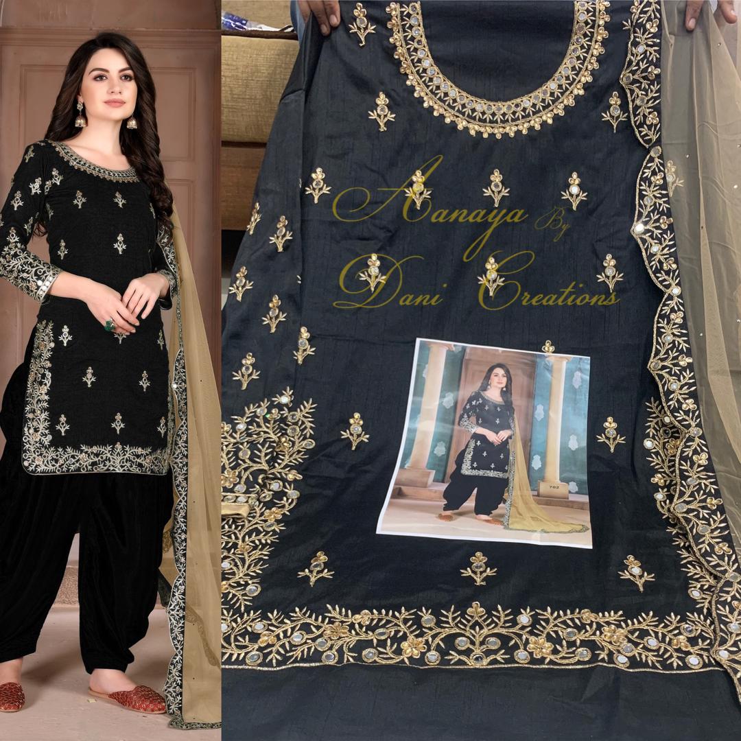 dani aanaya 700 series vol 107  silk catchy look salwar suit with net dupatta catalog