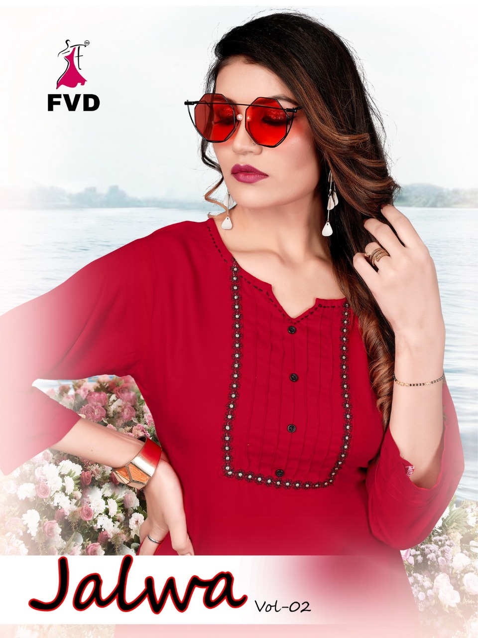 fvd jalwa vol 2 rayon decent embroidary look kurti with plazoo catalog