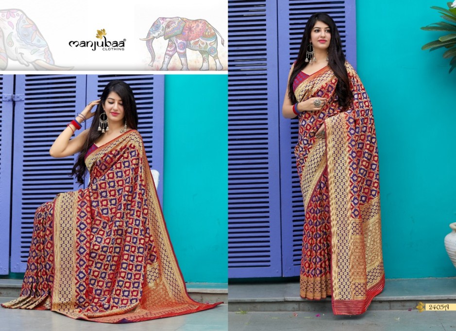 Manjubaa Clothing premium 2405 A Sarees Silk Singles