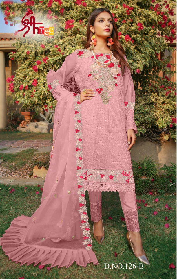shree tex d no 126 georgette  regal look salwar suit catalog