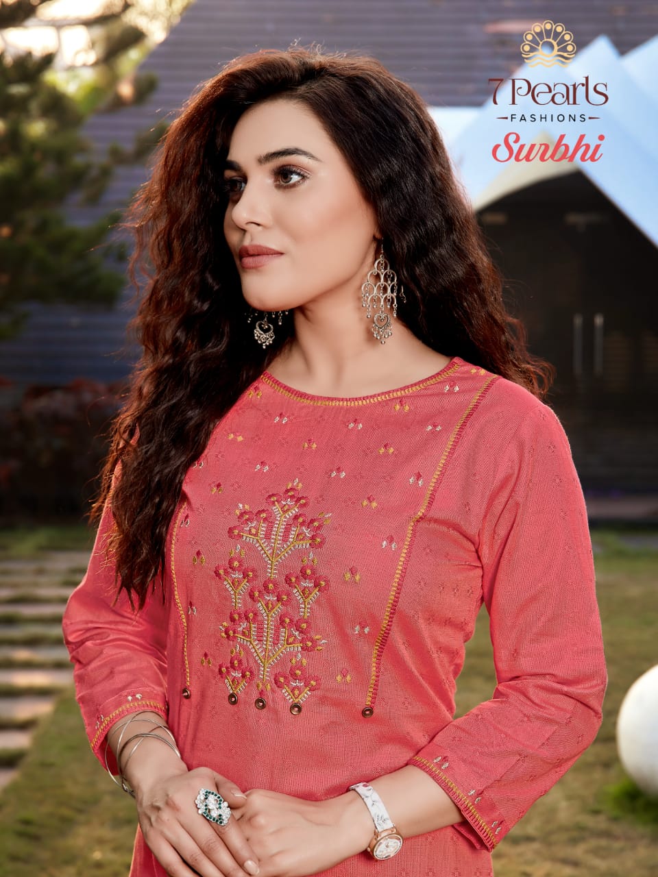 7 pearls surbhi cotton authentic fabric kurti with pant catalog